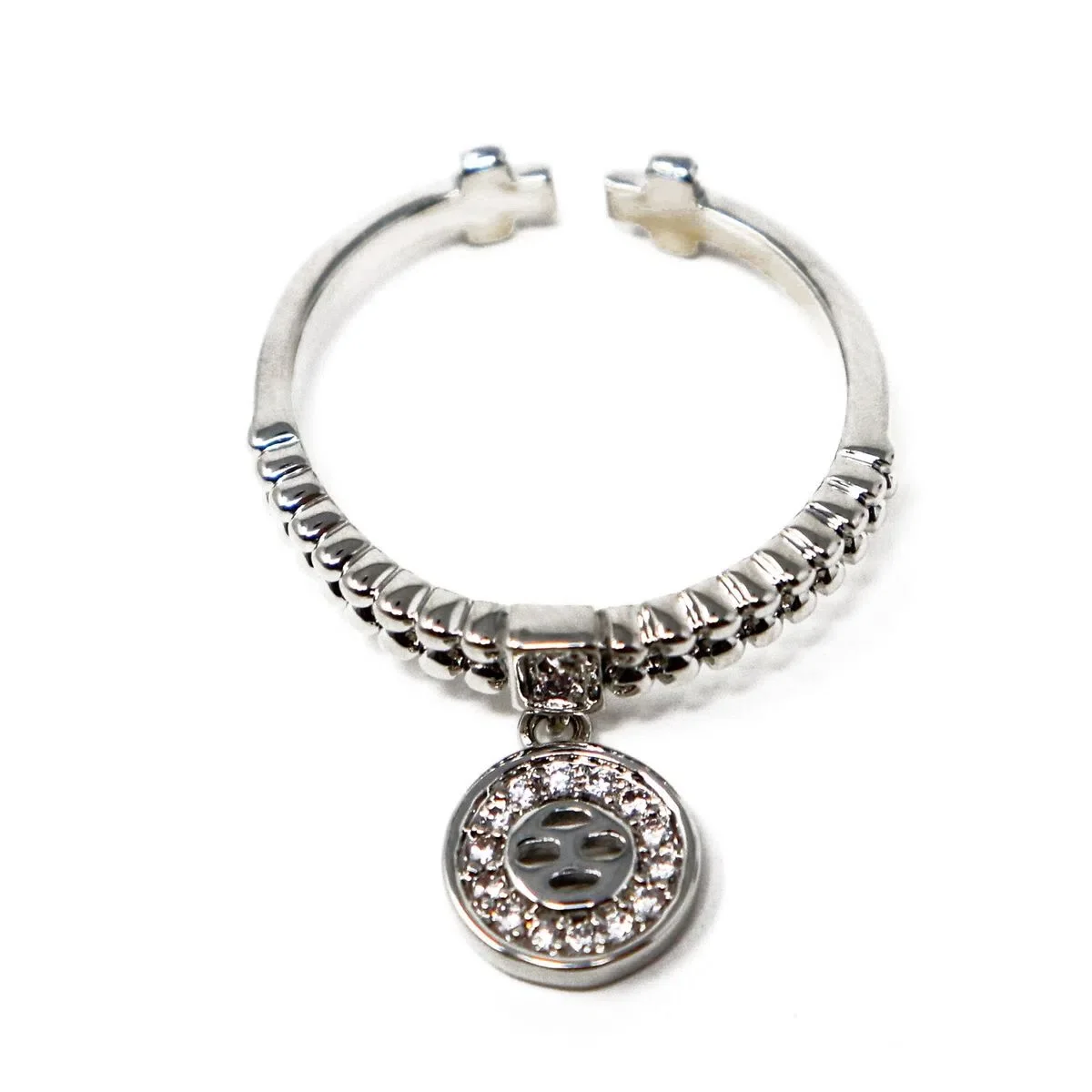 Anillo con Dije Tipo Gozne y Piedras Brillantes – Chapeado - Image 2