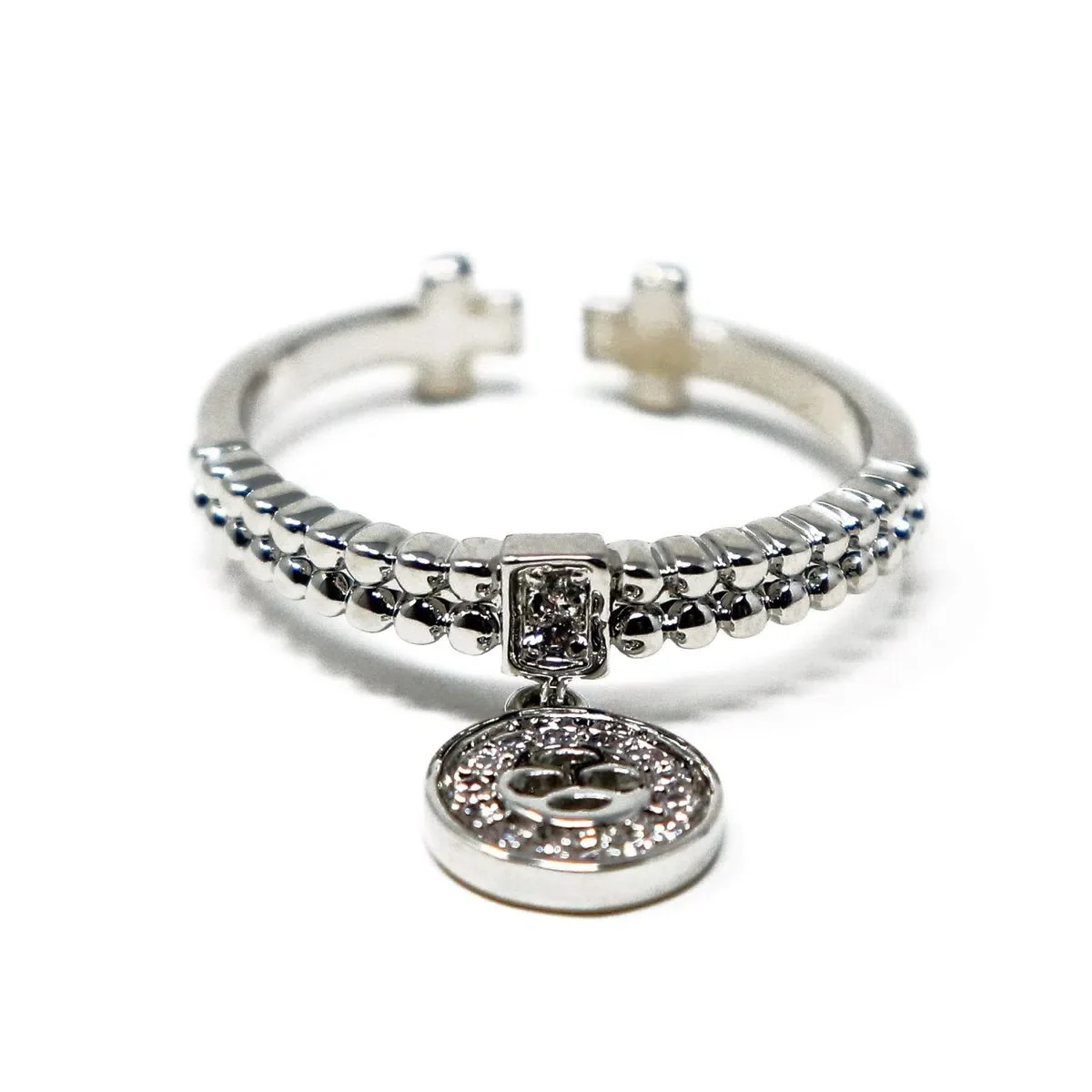 Anillo con Dije Tipo Gozne y Piedras Brillantes – Chapeado - Image 3