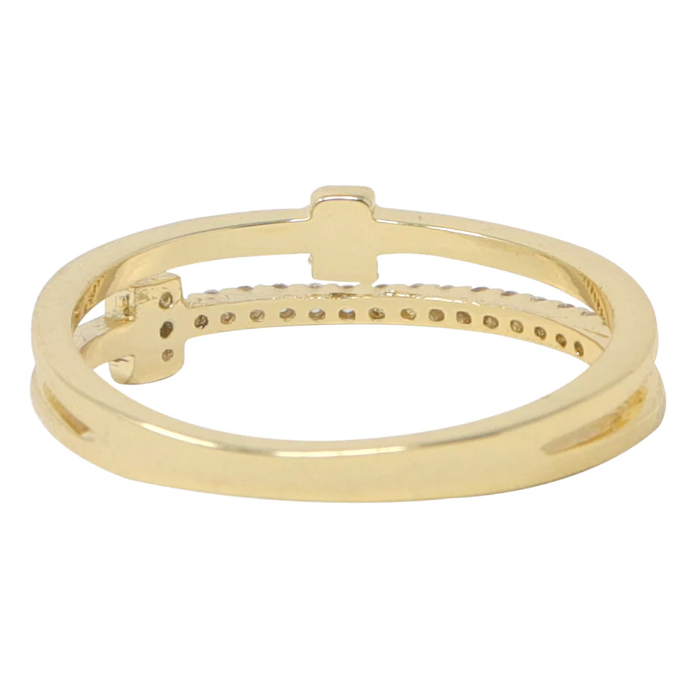 Anillo Doble con Piedras Brillantes – Dorado - Image 2