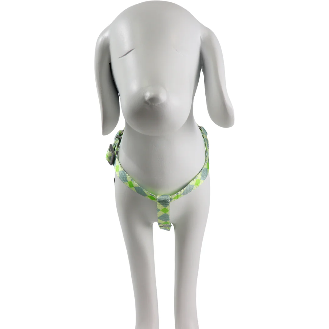 Arnés para Mascota Ajustable Geométrico Verde/Amarillo - 43cm