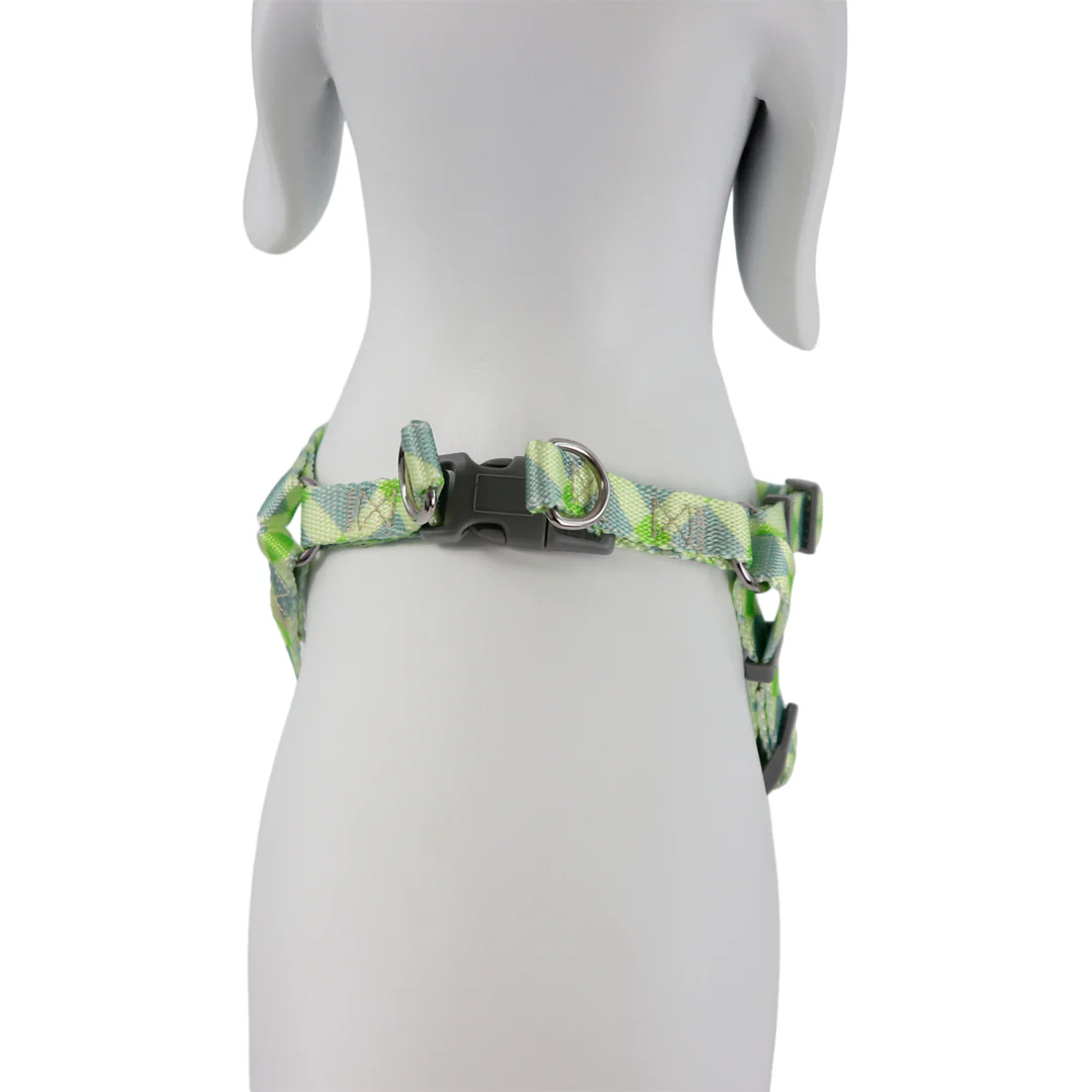 Arnés para Mascota Ajustable Geométrico Verde/Amarillo - 43cm - Image 2