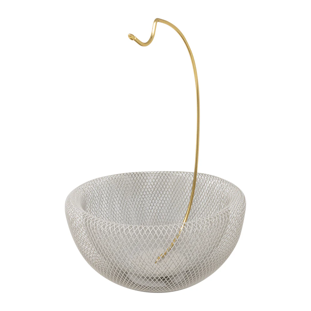 Canasta de Frutas Decorativa Blanca con Gancho para Plátanos