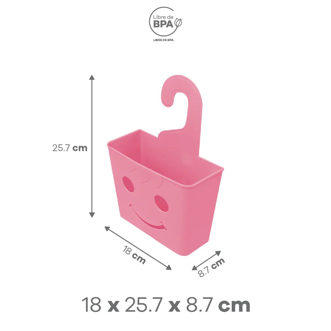 Cesto Colgante de Plástico Color Rosa - Image 3