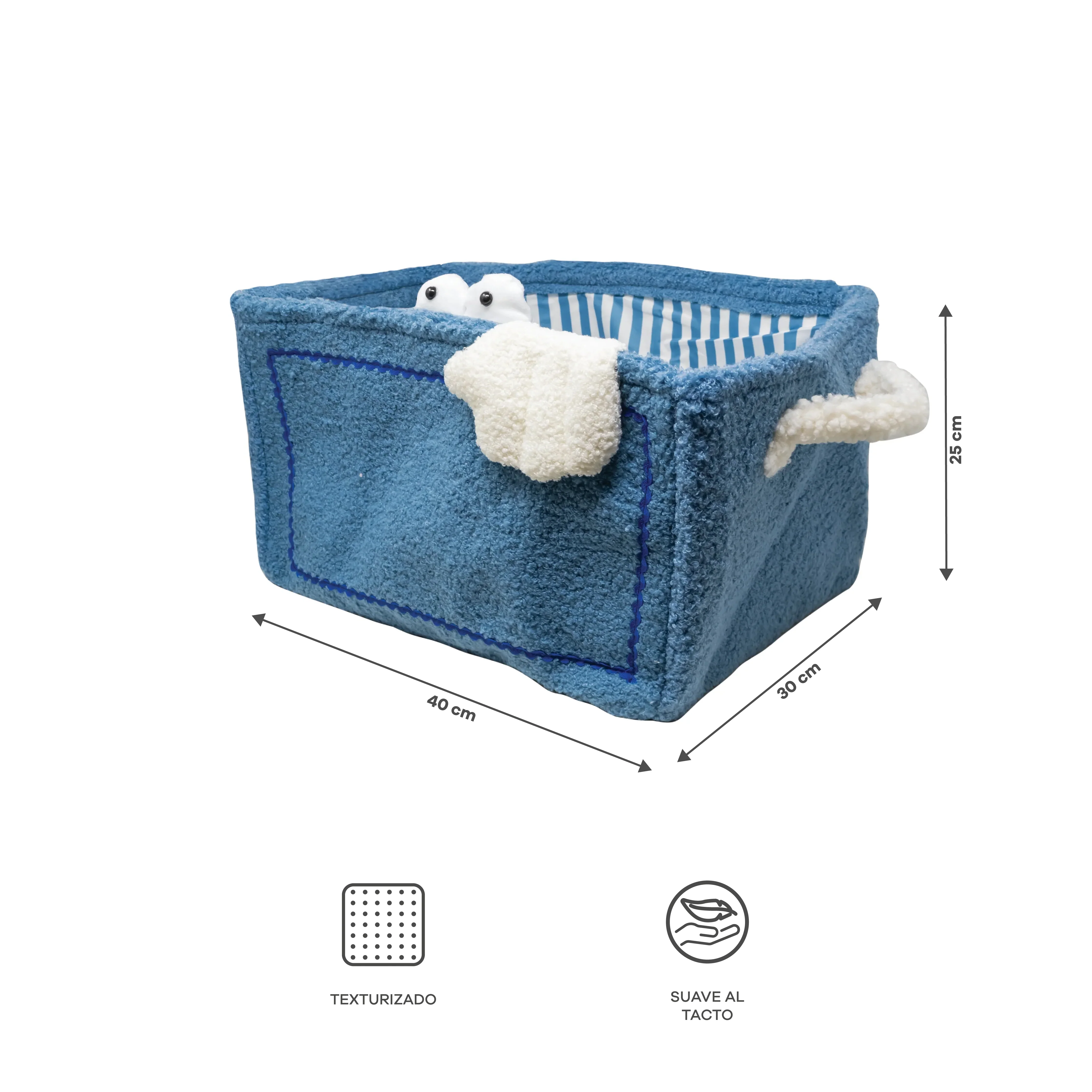 Cesta Organizadora de Tela - Monstruo Azul - Image 3