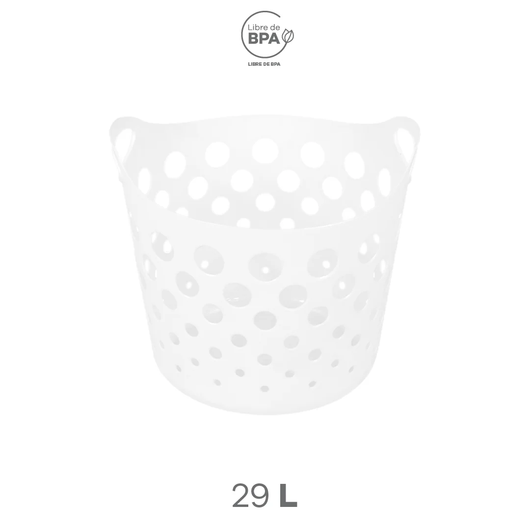 Cesto de Plástico para Ropa Blanco - Image 3