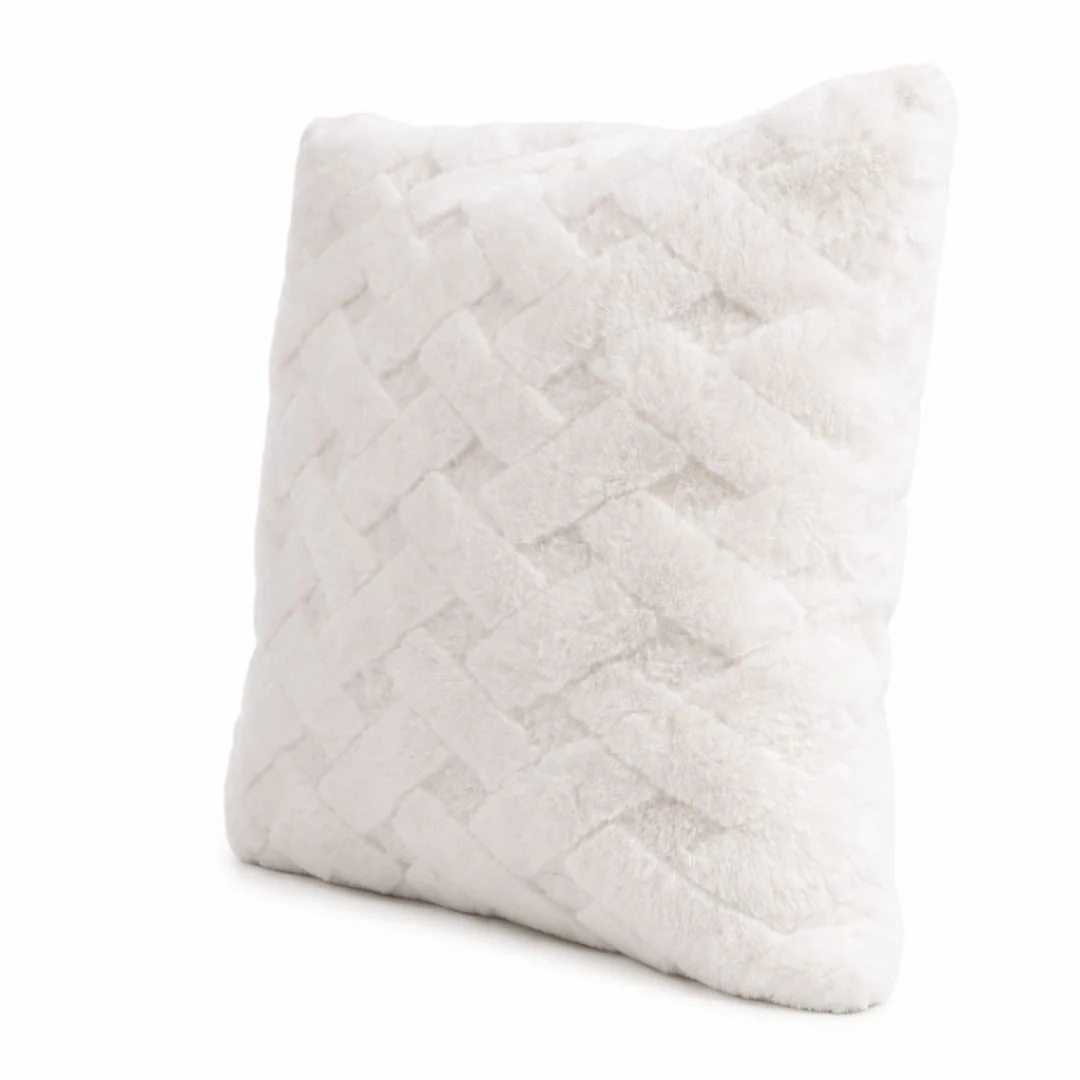 Cojín Suave Cuadrado con Textura Blanco - 45 cm - Image 2