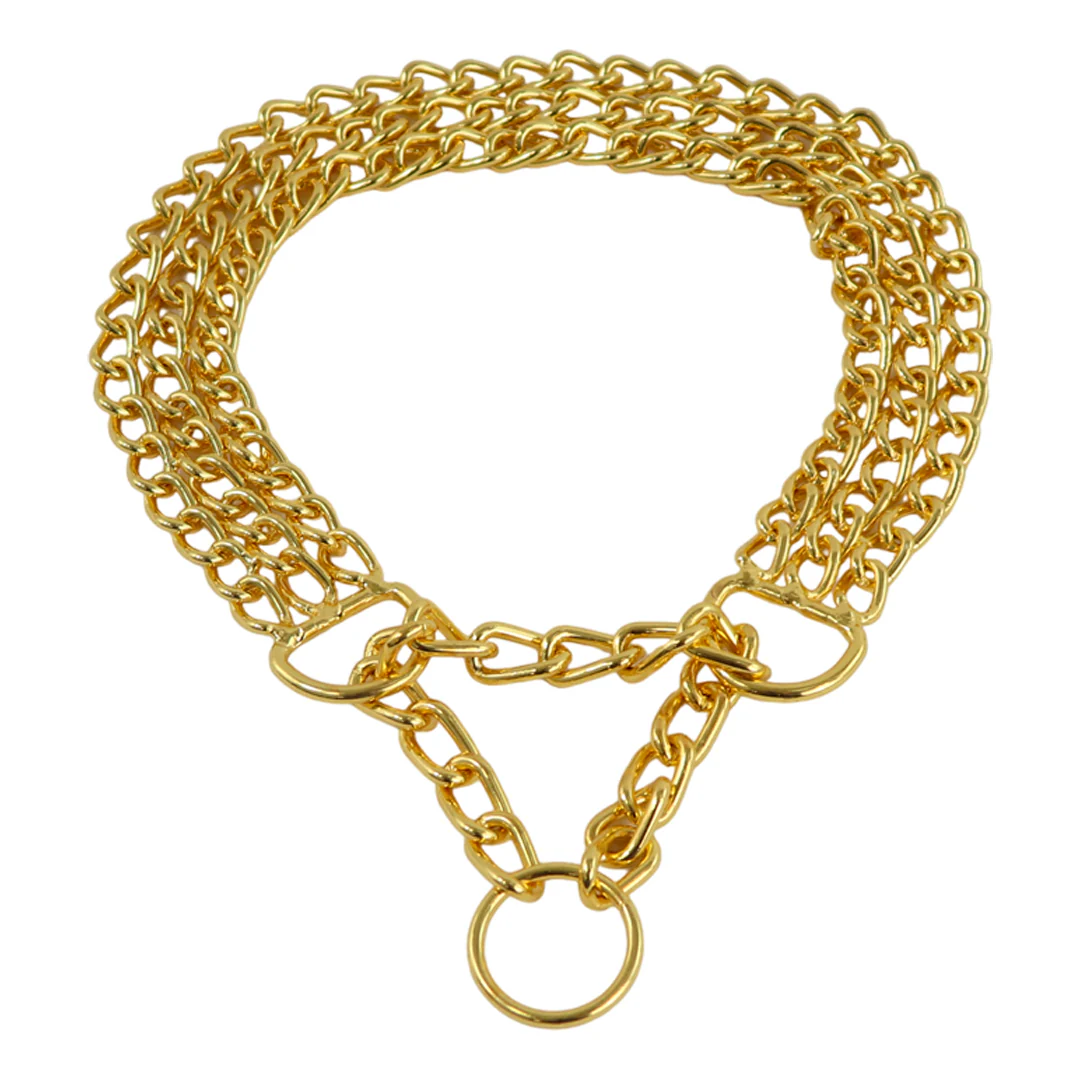 Collar de Cadena Triple Reforzada Dorado - 55 cm