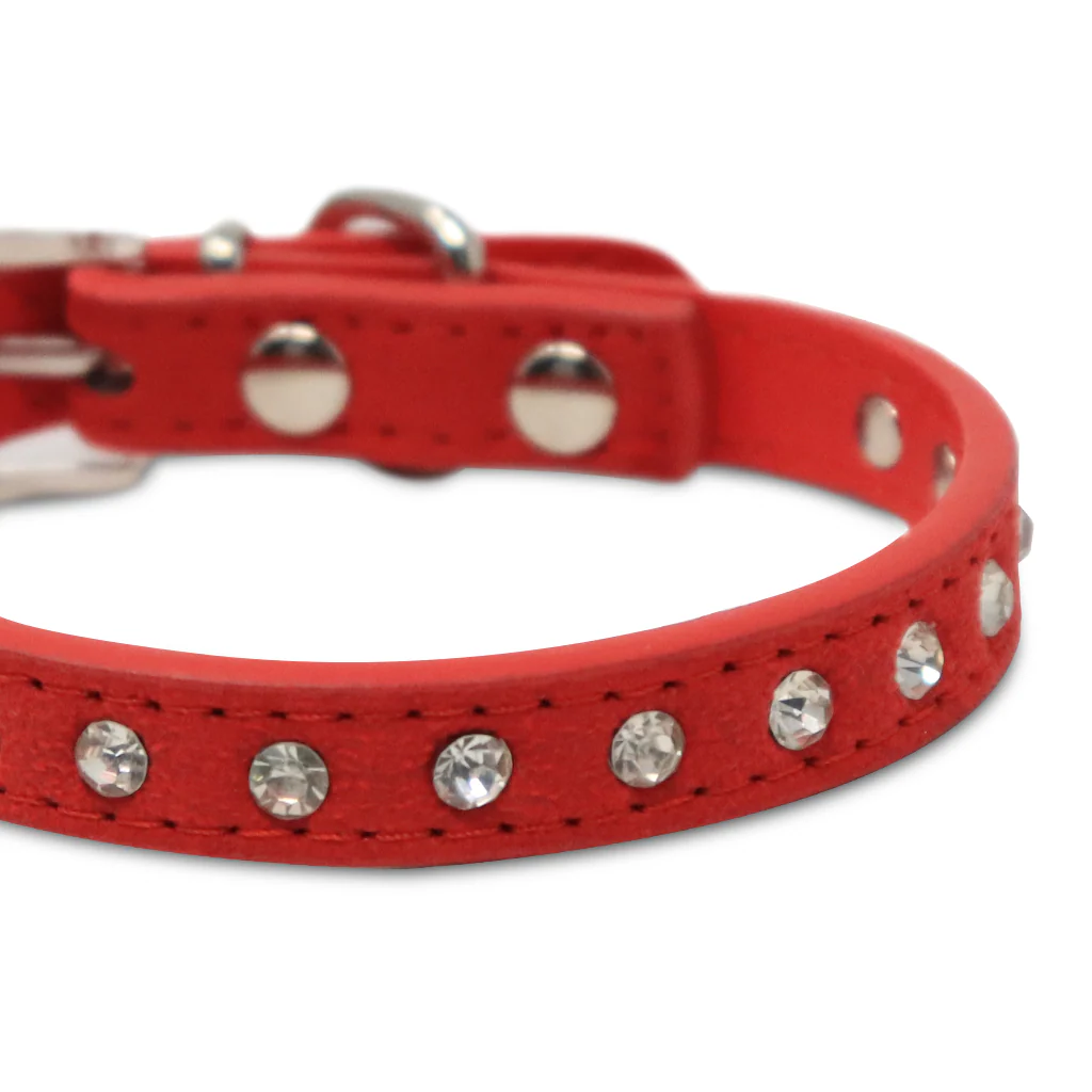 Collar para Mascota Rojo con Estoperoles - 1.5 cm x 30 cm - Image 3