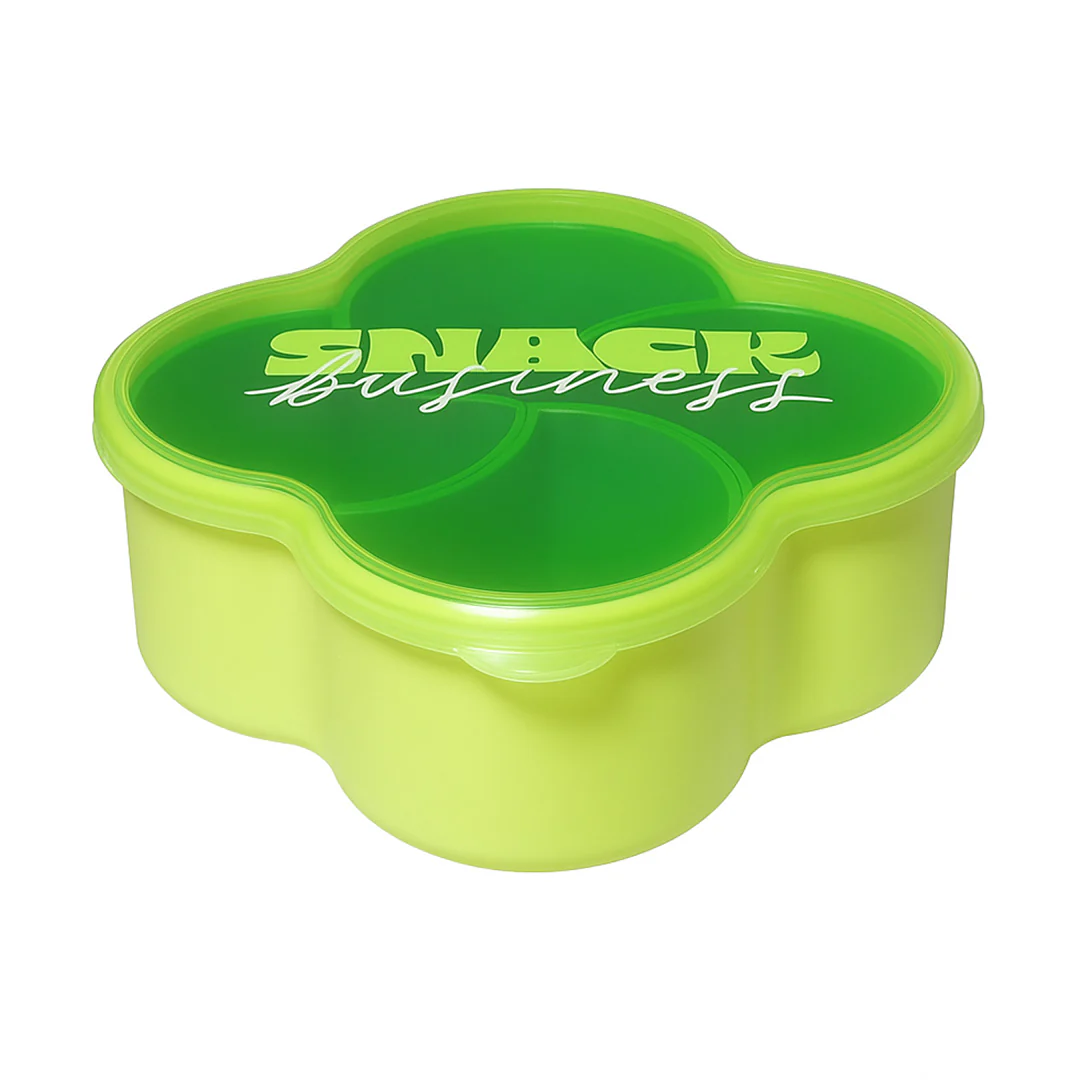 Tupper para Snacks - 4 Divisiones en Forma de Trébol