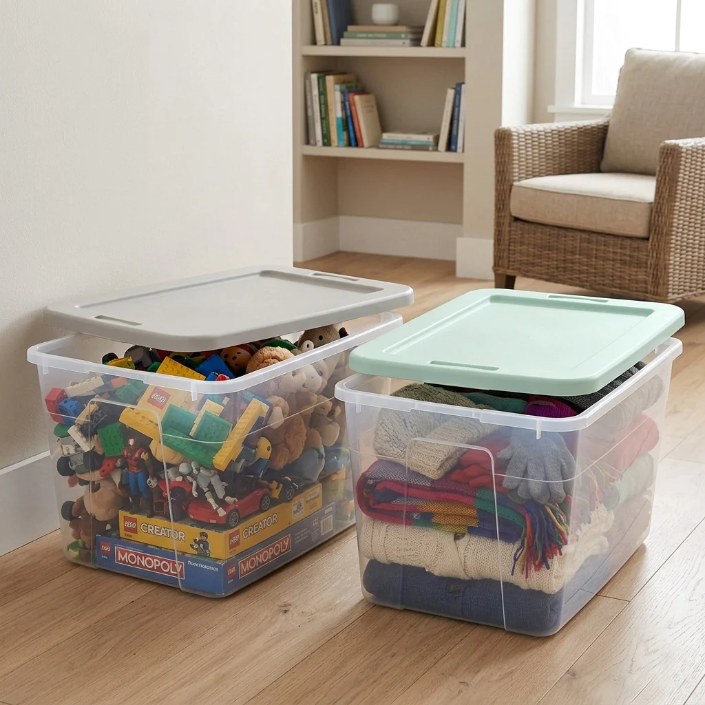 Caja Organizadora de Almacenamiento Plástico Resistente y Tapa Dura 58x42x31 cm - Image 8