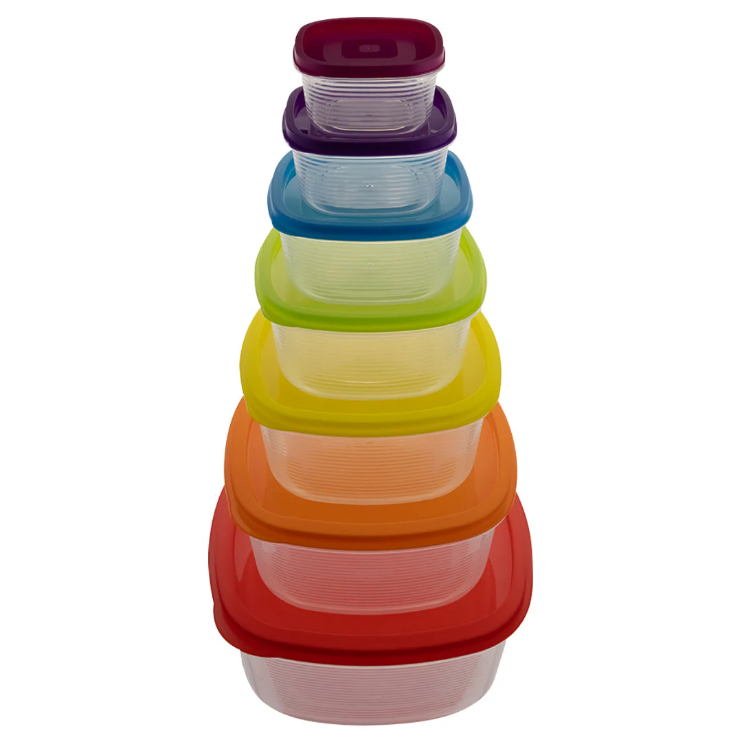 Set de 7 Contenedores Cuadrados - Varios Colores