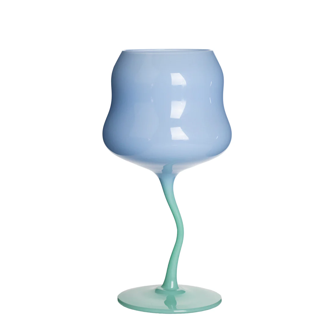 Copa de Vino Azul y Verde