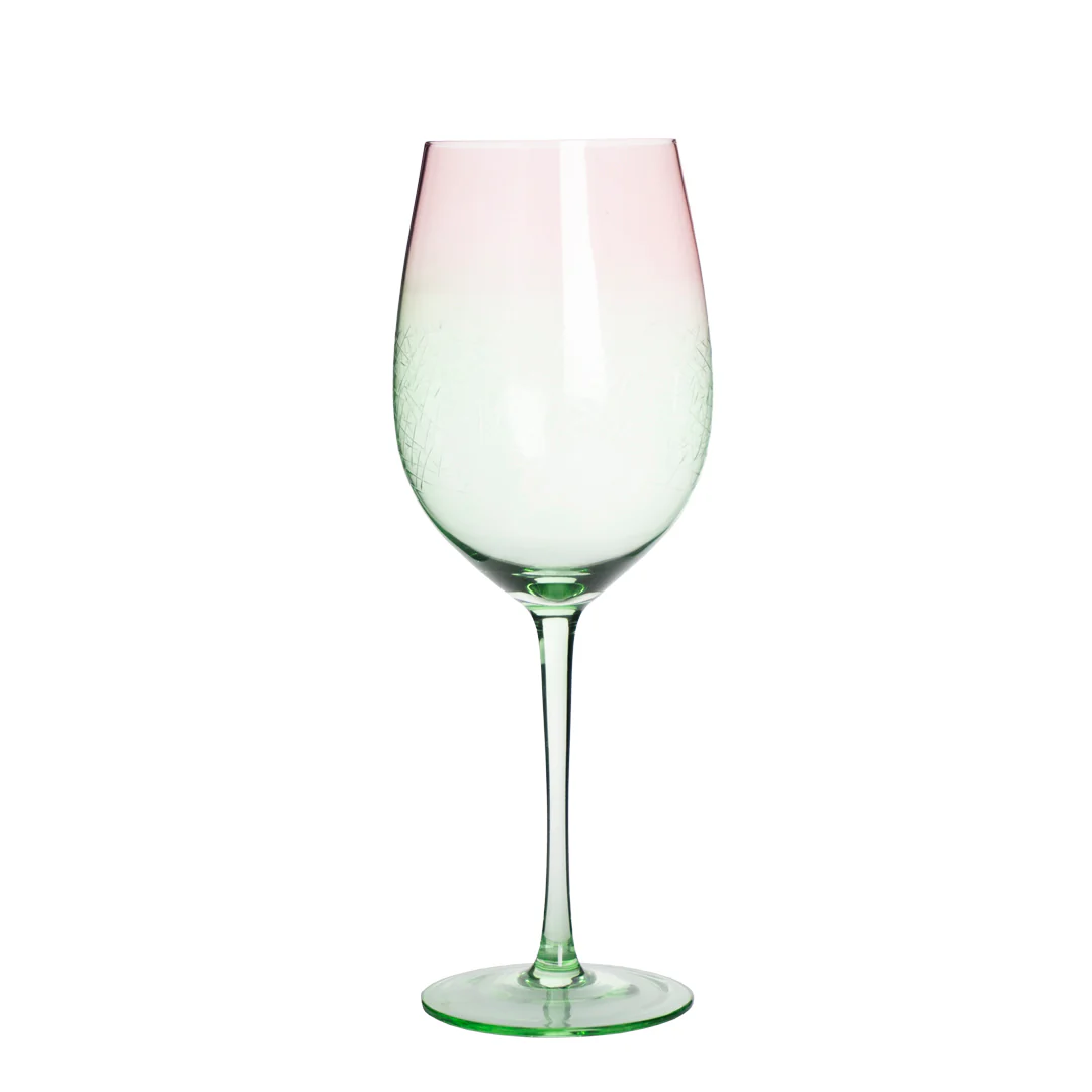 Set de 4 Copas de Vino de Cristal Verde/Rosa - 465 ml - Image 3