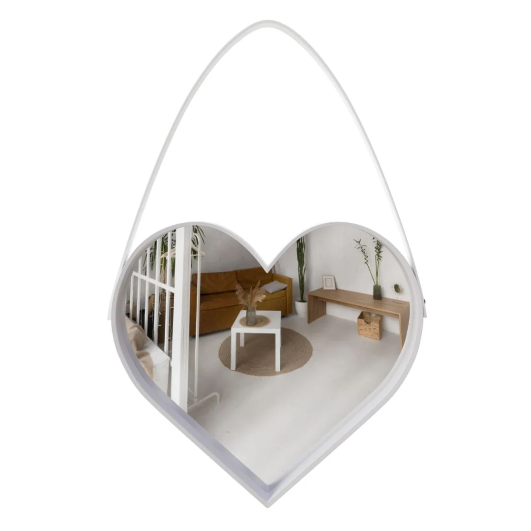Espejo de Pared Decorativo - Corazón Blanco