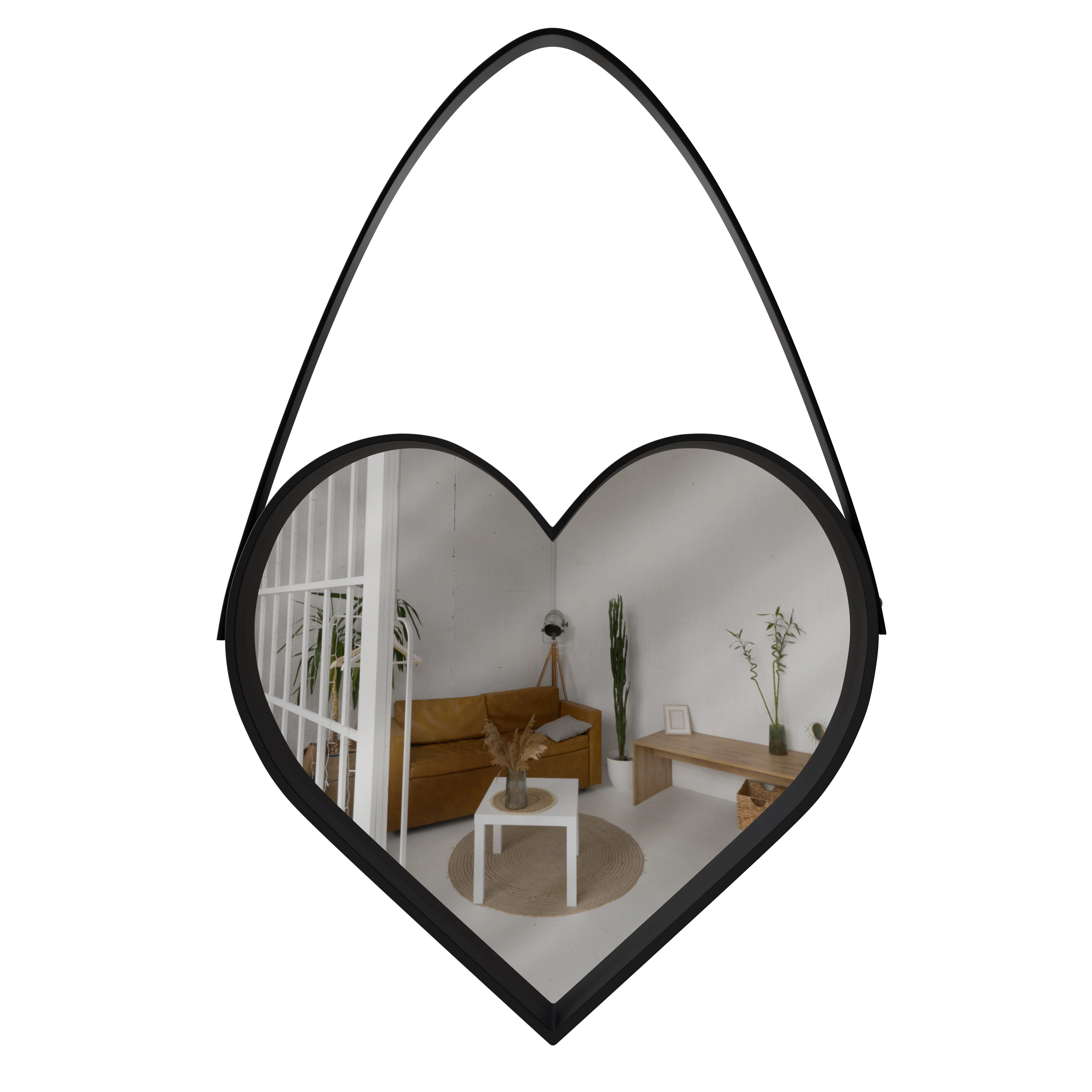 Espejo de Pared Decorativo - Corazón Negro