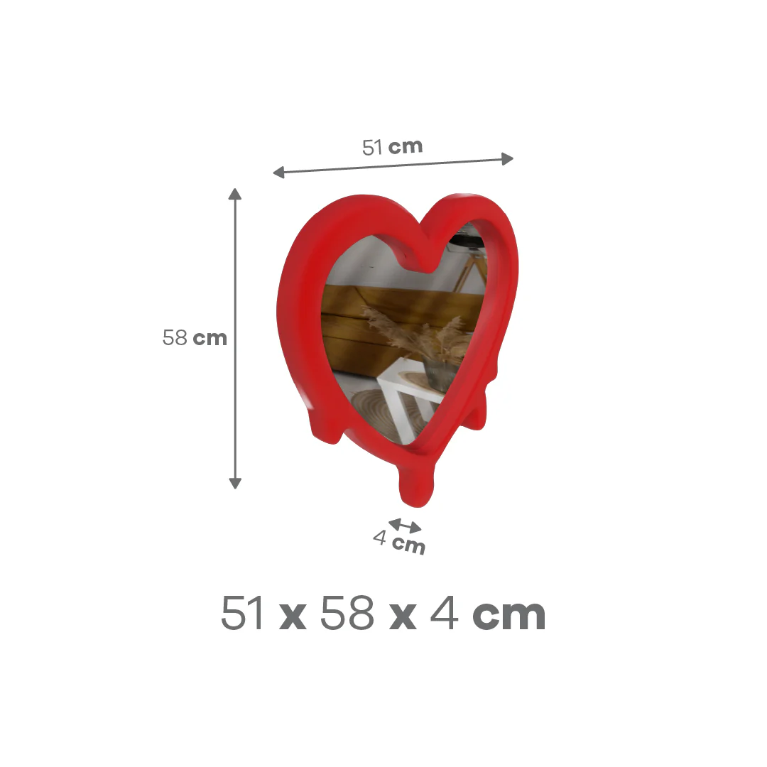 Espejo Forma de Corazón - Rojo - Image 3