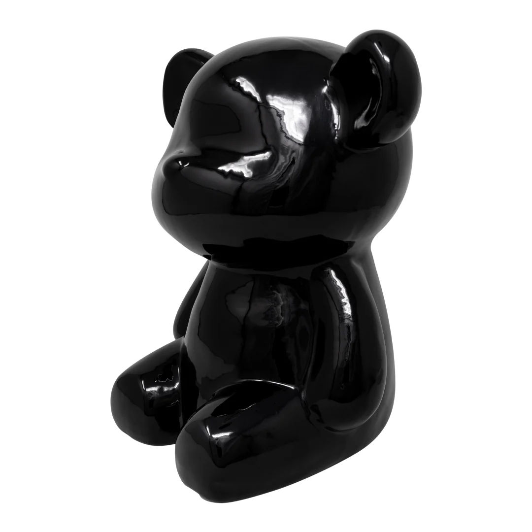 Oso Decorativo Negro Ónix Brillante - 27x25 cm - Image 2