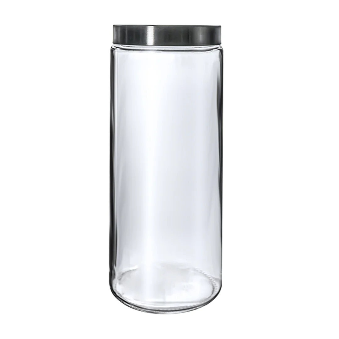 Frasco de Vidrio Transparente con Tapa Metálica - 2100 ml