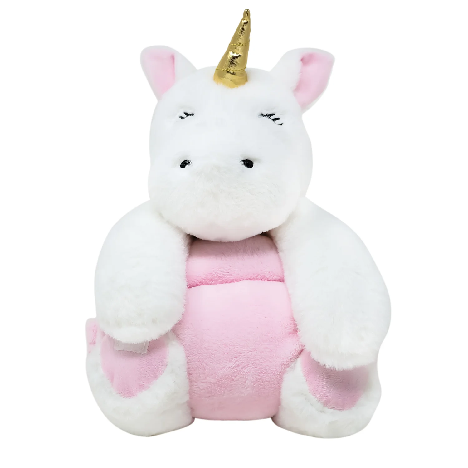 Frazada Afelpada con Muñeco de Peluche Unicornio