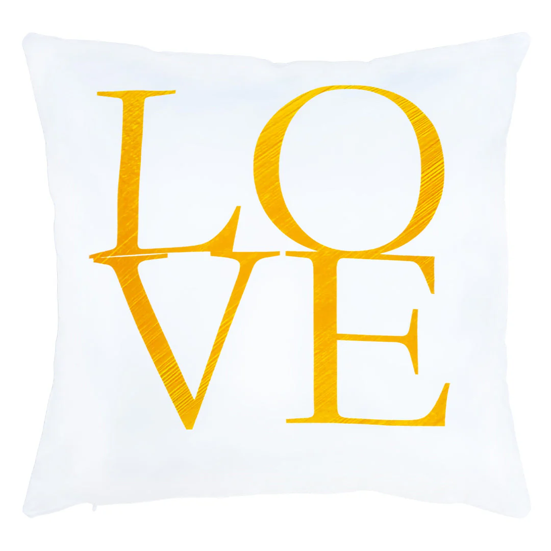 Set de 2 Fundas para Cojín Blancas con Estampado "Love" - Image 2