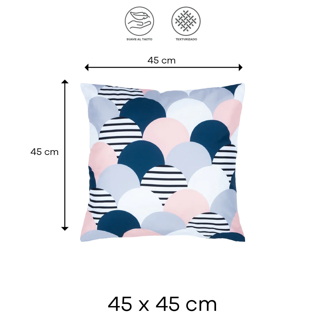 Set de 2 Fundas para Cojín - Gráficos Rosa, Gris y Blanco - Image 3