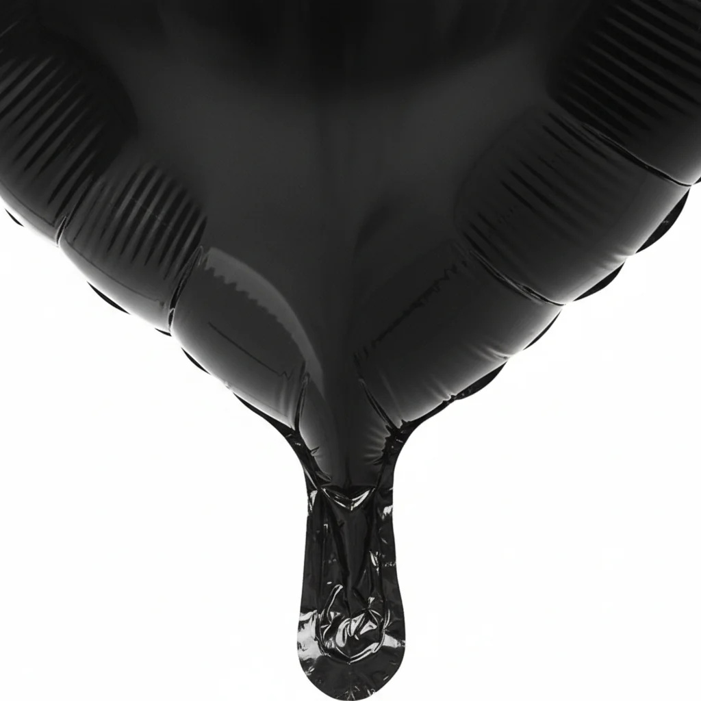 Globo Metálico de Corazón Negro - Image 3