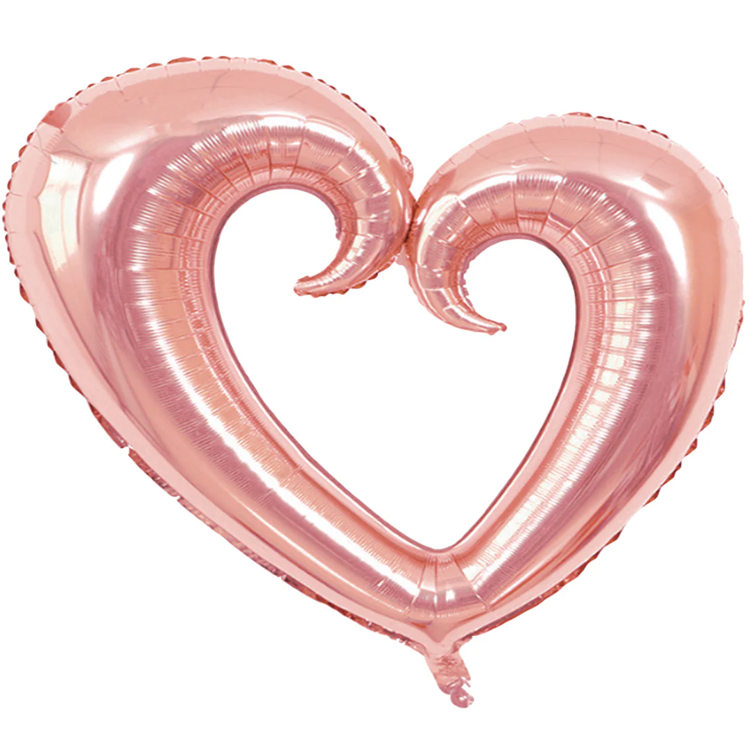 Globo Metálico de Corazón Oro Rosa