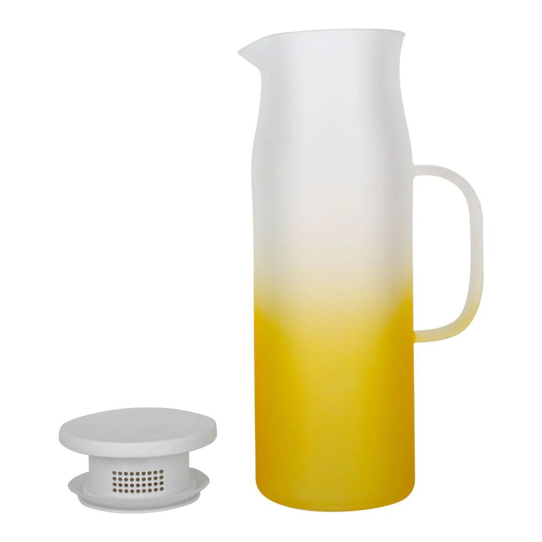 Jarra de Vidrio Amarillo/Blanco - Tapa Filtradora 1000 ml - Image 2