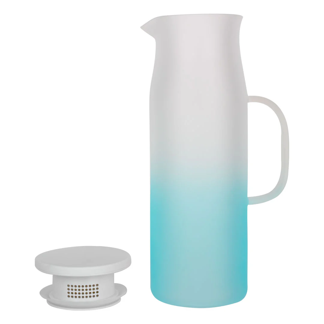 Jarra de Vidrio Azul/Blanco - Tapa Filtradora 1000 ml - Image 2