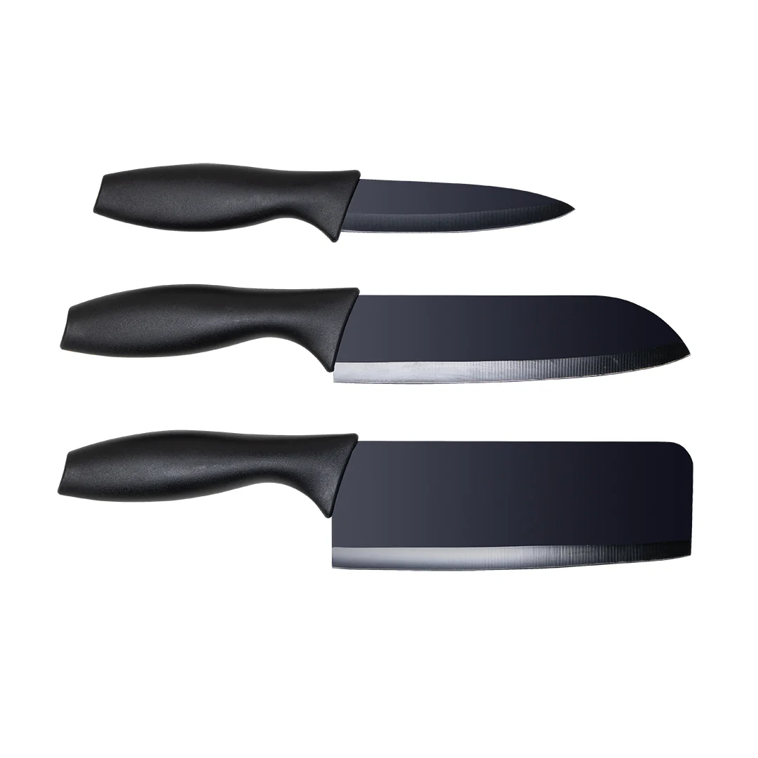 Juego de 3 Cuchillos de Cocina - Negro