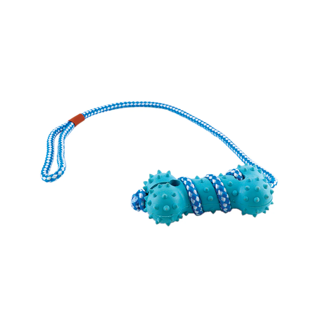 Juguete Hueso de Goma y Cuerda para Mascotas - Azul - Image 2