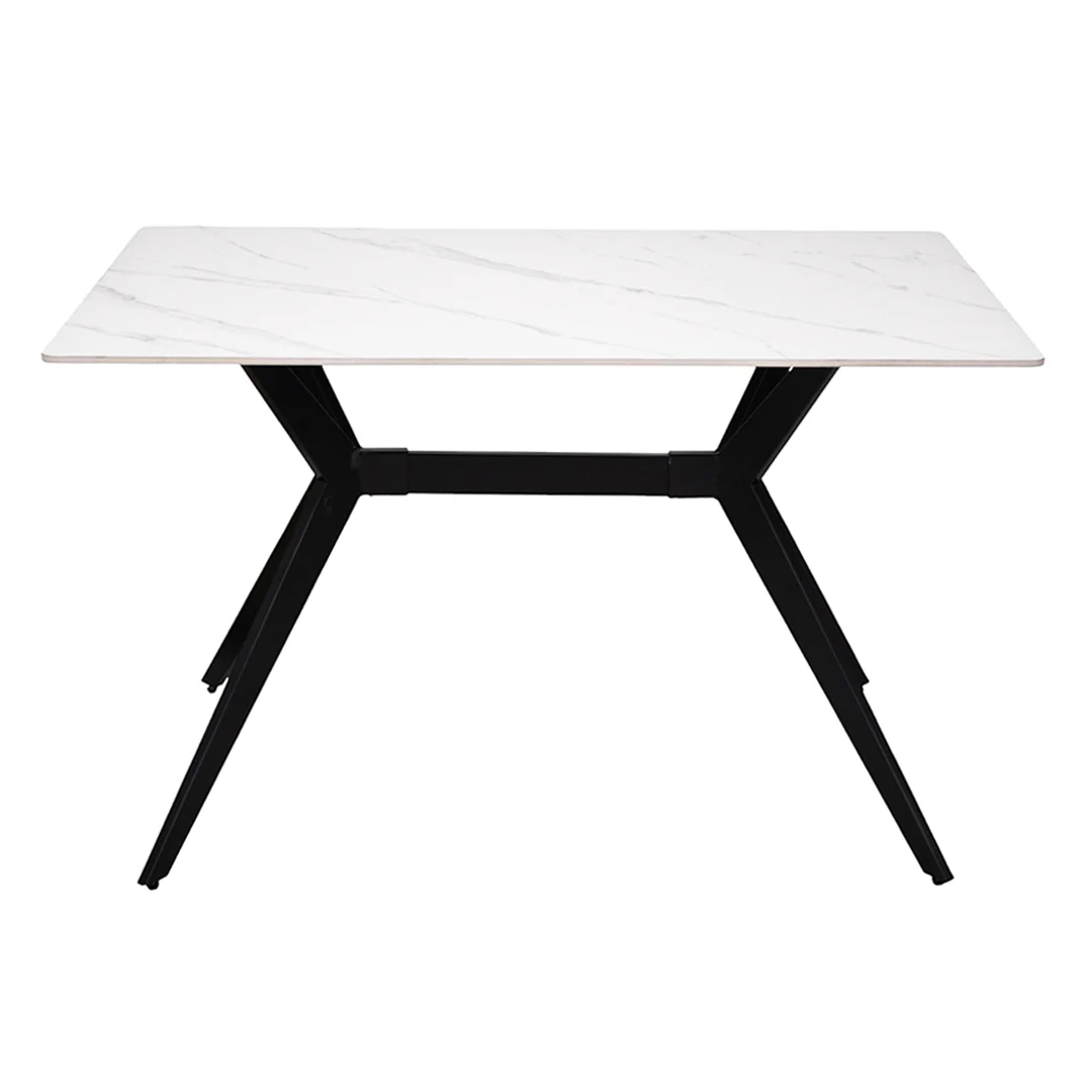 Mesa de Escritorio Blanco – Base de Metal Negra 120 cm