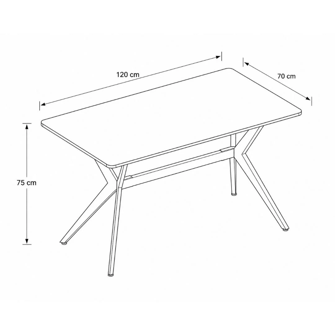 Mesa de Escritorio Blanco – Base de Metal Negra 120 cm - Image 4