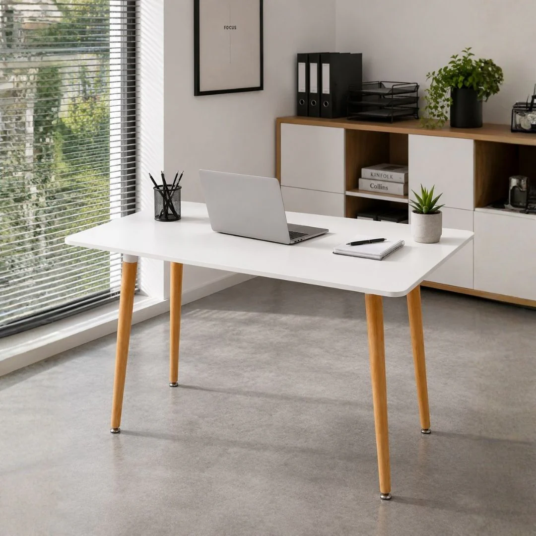Mesa de Escritorio de MDF Blanca - 120 cm - Image 4