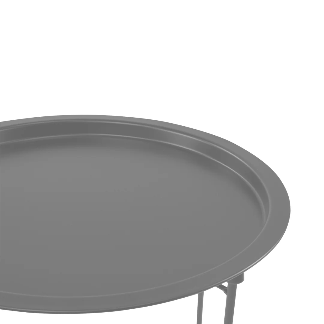 Mesa Lateral con Bandeja Redonda - Color Gris - Image 3