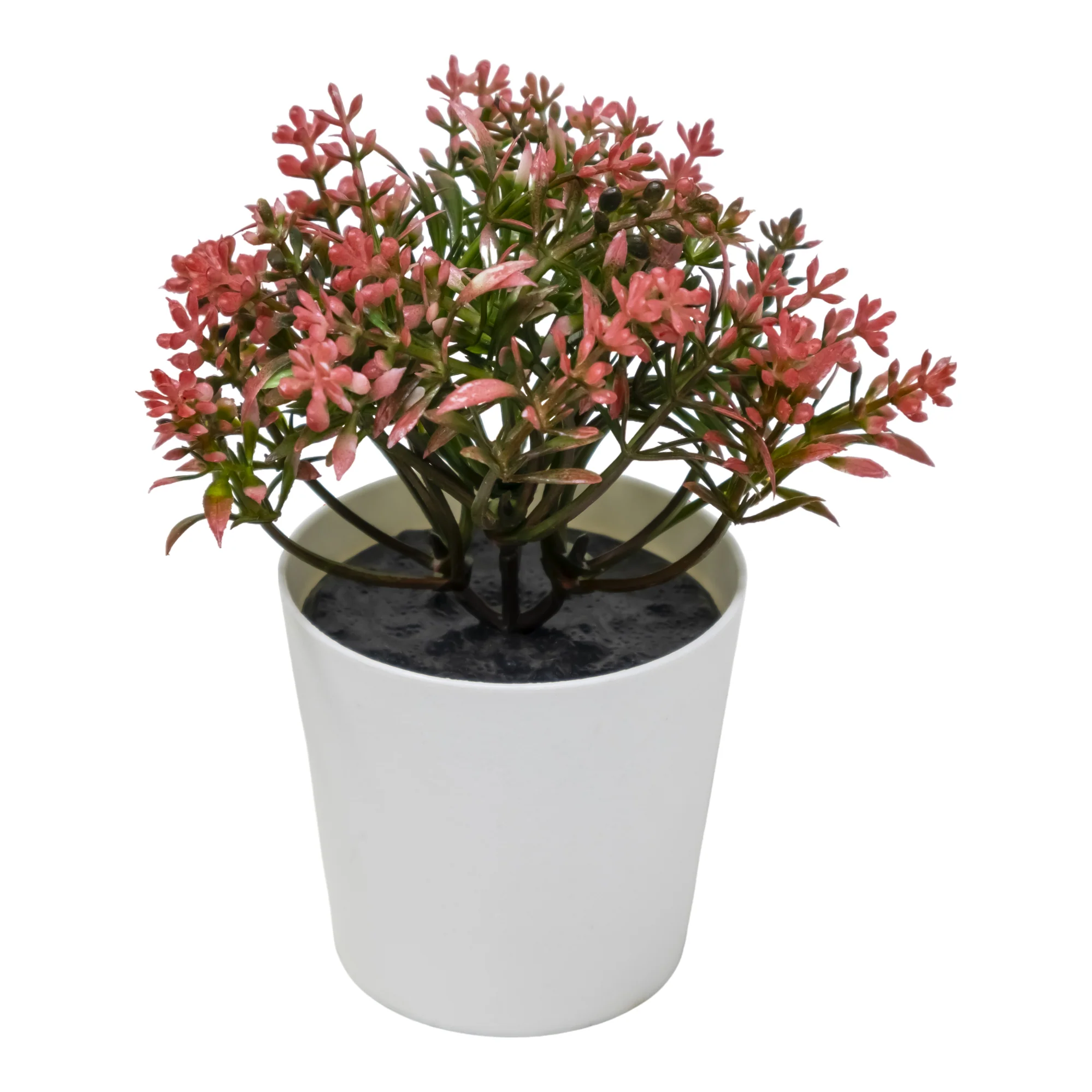 Mini Maceta Decorativa con Capullos de Rosa