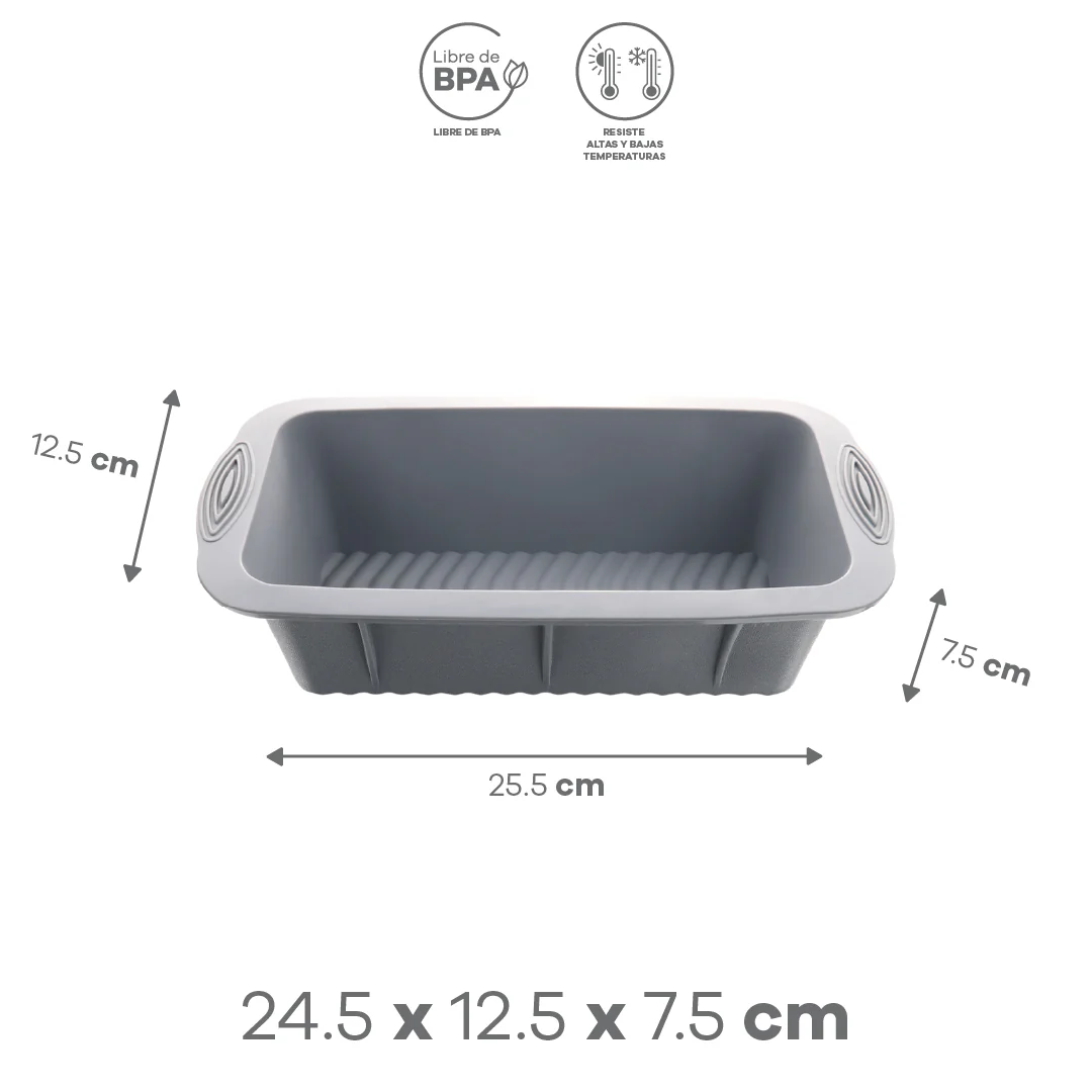 Molde Rectangular para Pastel de Silicón - Gris - Image 6