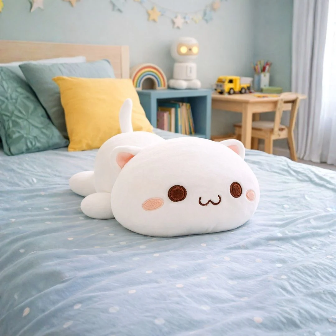 Muñecos de Peluche - Gato Acostado Blanco - Image 2
