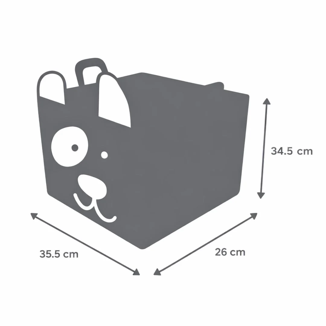 Cesta de Tela con Diseño de Cachorro - Beige - Image 2