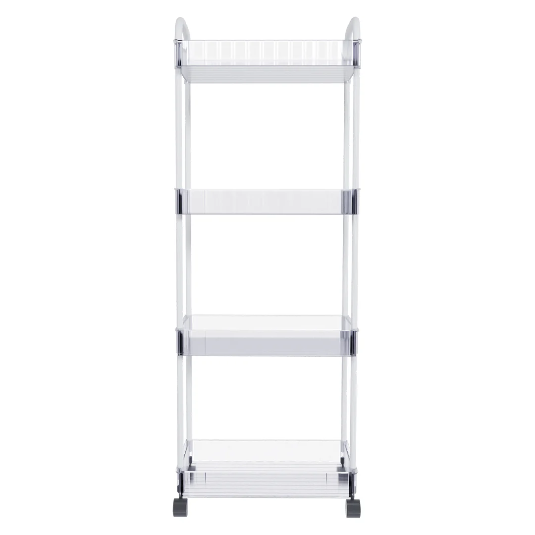 Organizador de Baño Transparente de 4 Niveles con Ruedas