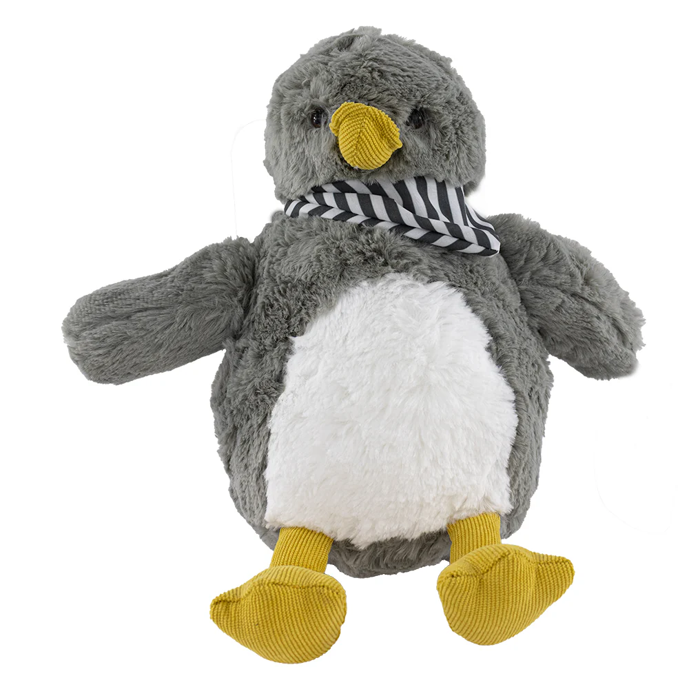 Muñeco de Peluche - Pingüino Gris con Bufanda