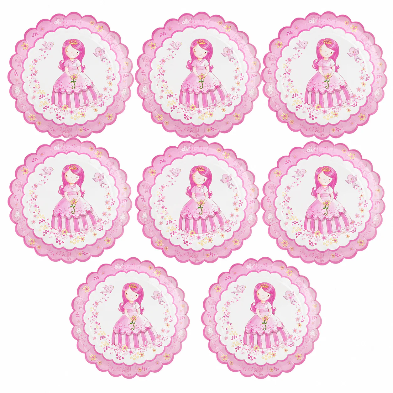 Platos Desechables Diseño Muñeca Princesa - 8 Piezas 9" - Image 2