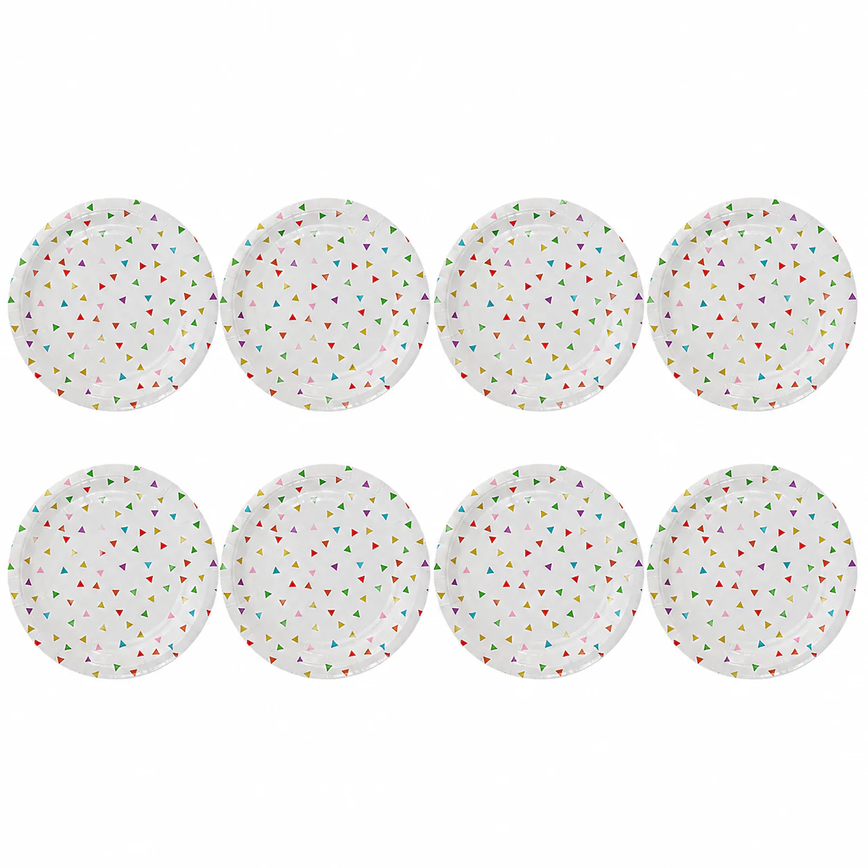 Platos Desechables Diseño de Triángulos Coloridos  - 8 Piezas 7" - Image 2