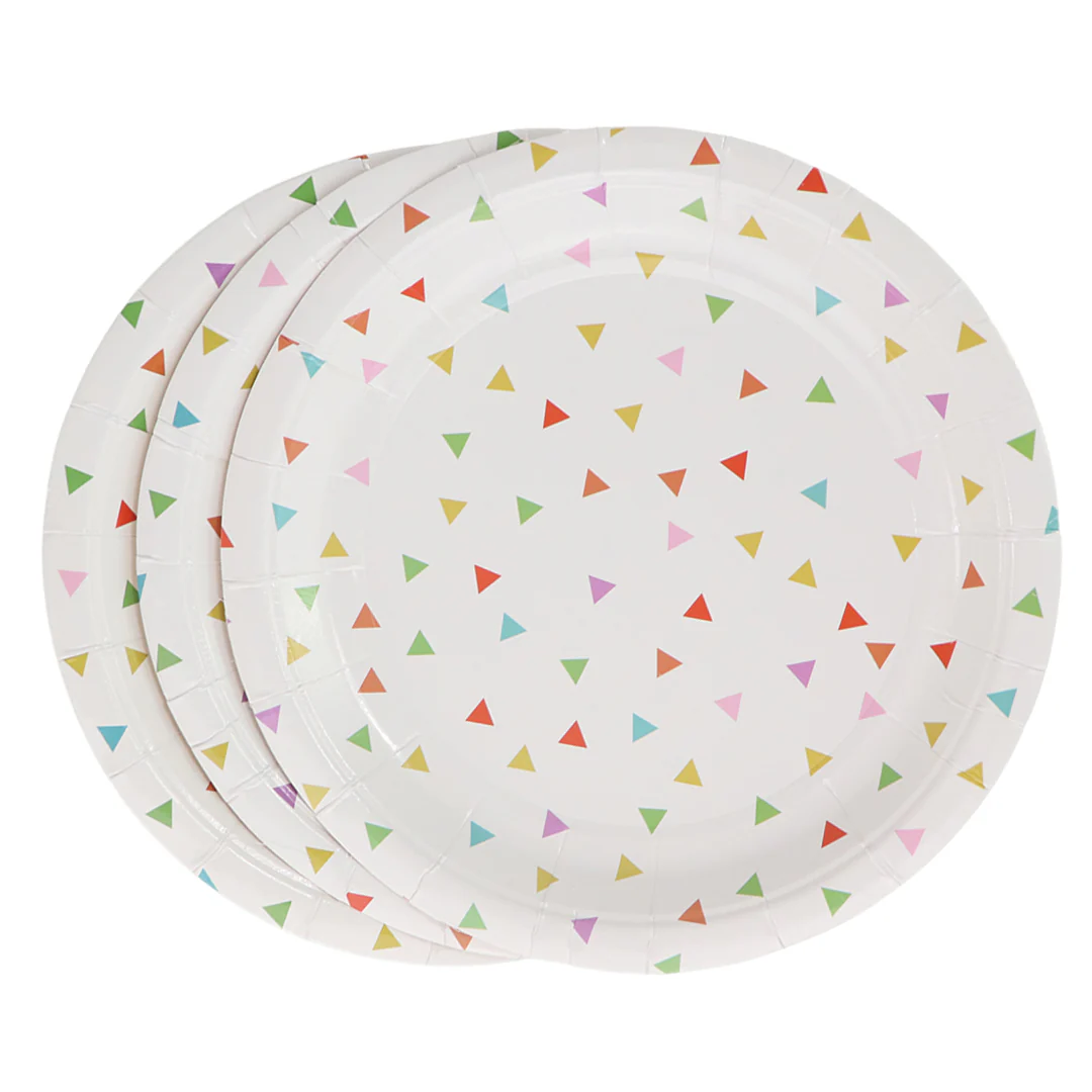 Platos Desechables Diseño de Triángulos Coloridos  - 8 Piezas 7" - Image 3