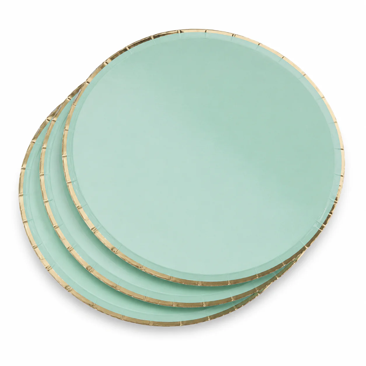 Platos Desechables Verde Turquesa y Dorado - 8 Piezas 7" - Image 3