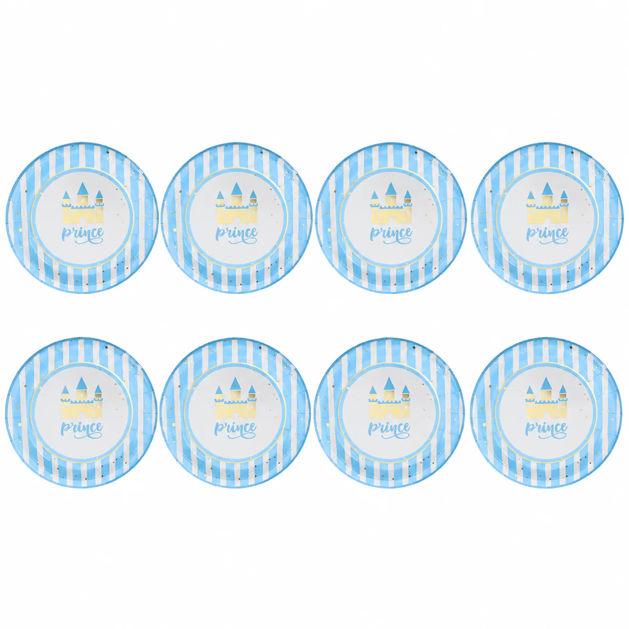 Platos Desechables Diseño Castillo Azul "Prince" - 8 Piezas  9" - Image 2