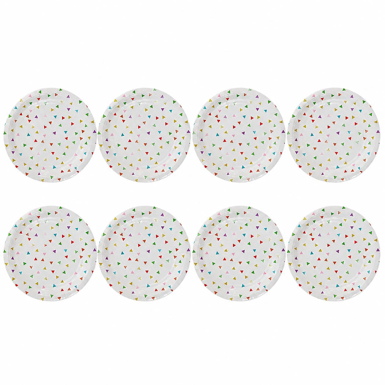 Platos Desechables Diseño de Triángulos Coloridos  - 8 Piezas 9" - Image 2