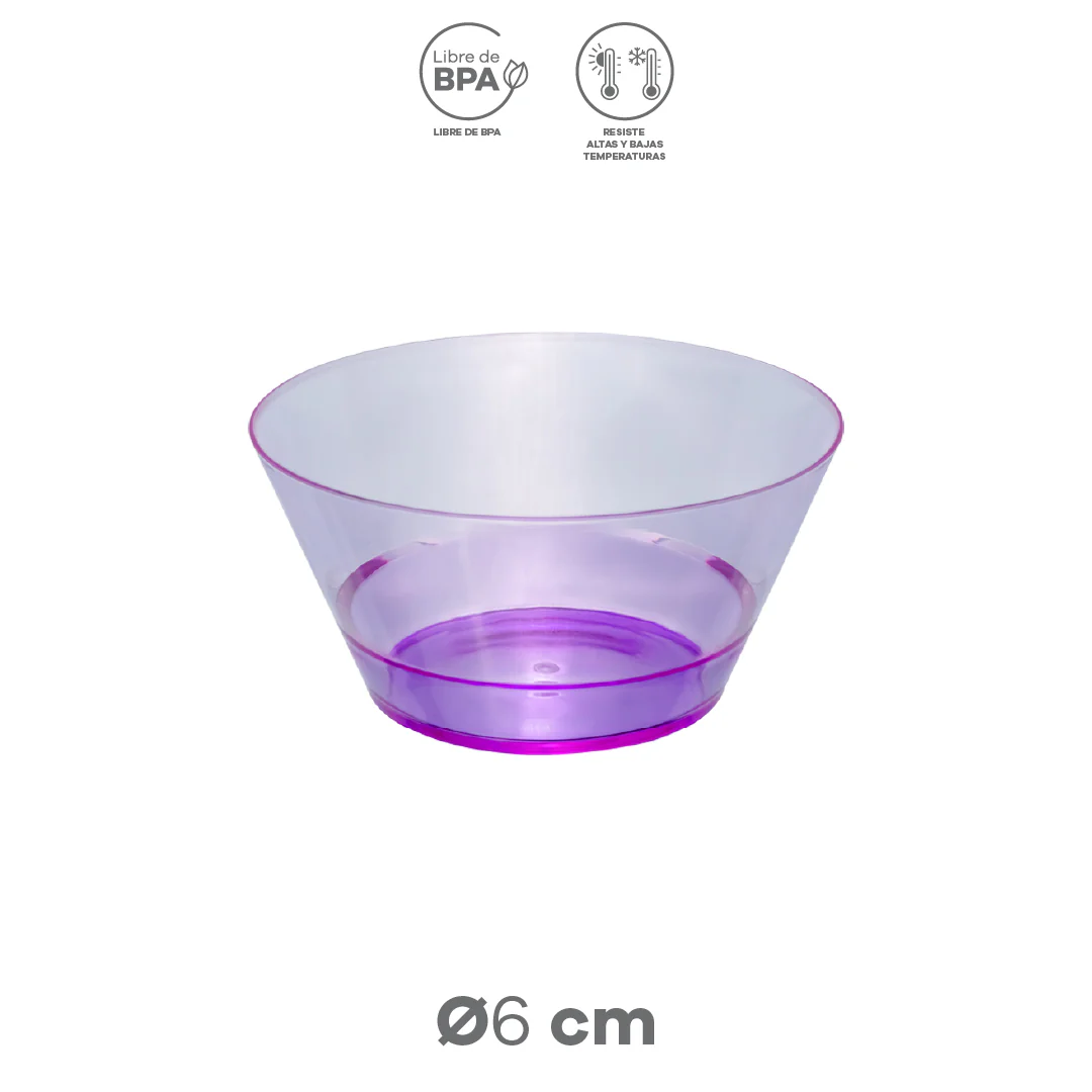 Plato Hondo Transparente Morado 15 cm - Image 3