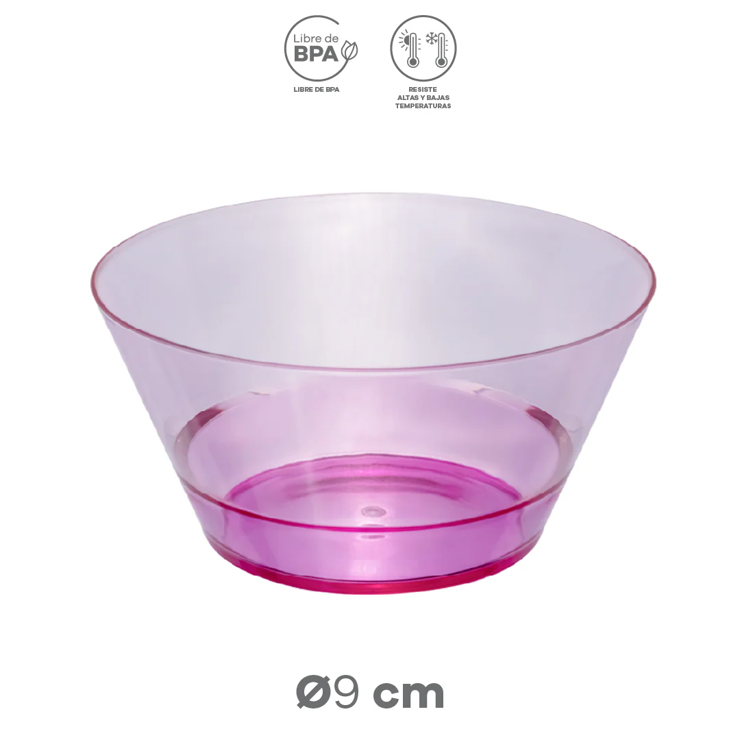 Plato Hondo Transparente Rosa - 22 cm - Image 2