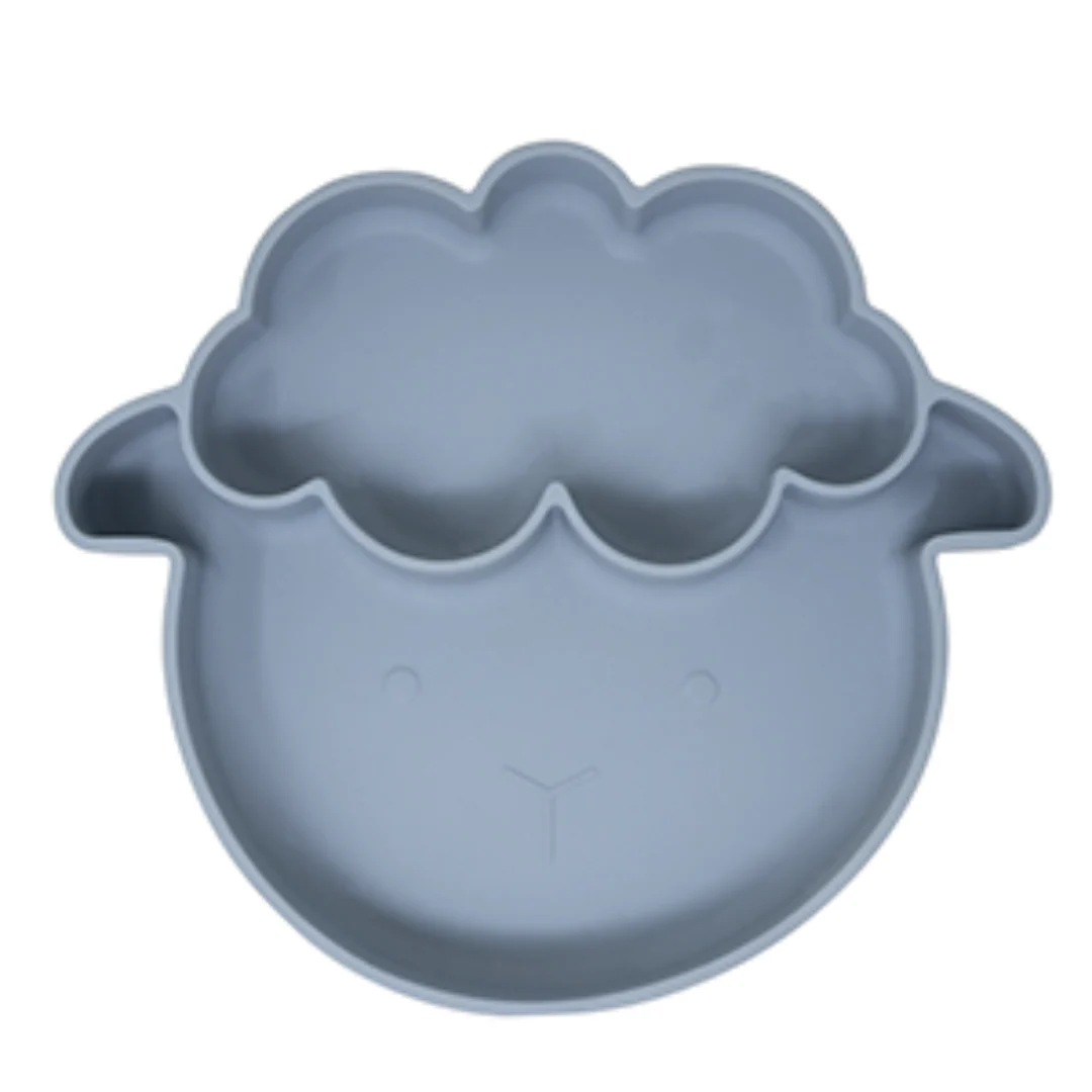 Plato para Bebé de Silicona  Oveja - Azul Oscuro